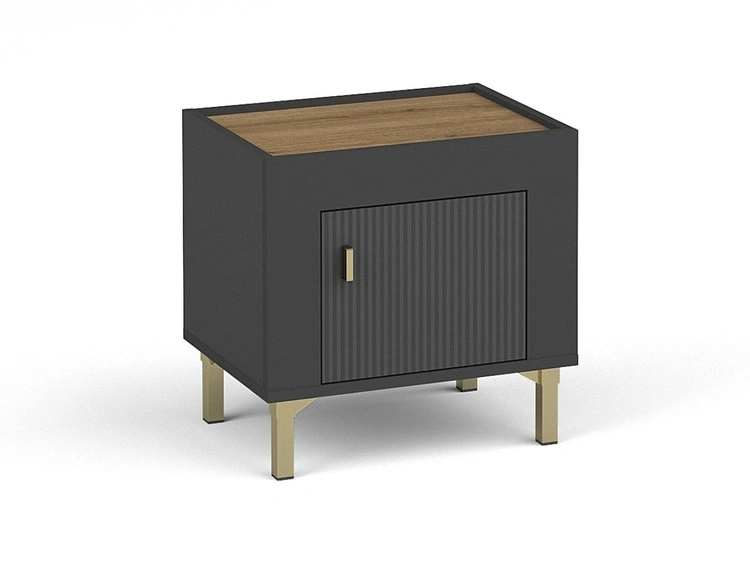 Nachtschrank mit schrank Messina Schwarz