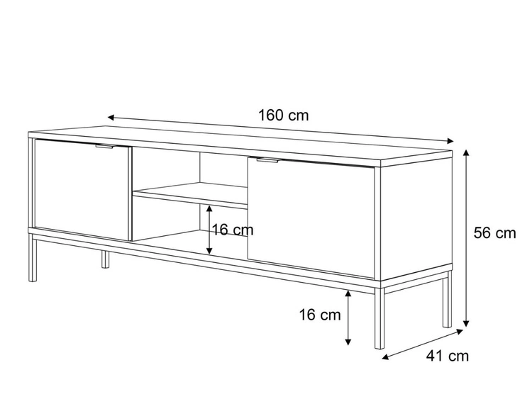 TV-Lowboard mit Türen Tavio Schwarz