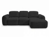 Ecksofa L-Form mit Schlaffunktion und Bettkasten Avelin Rechts Schwarz