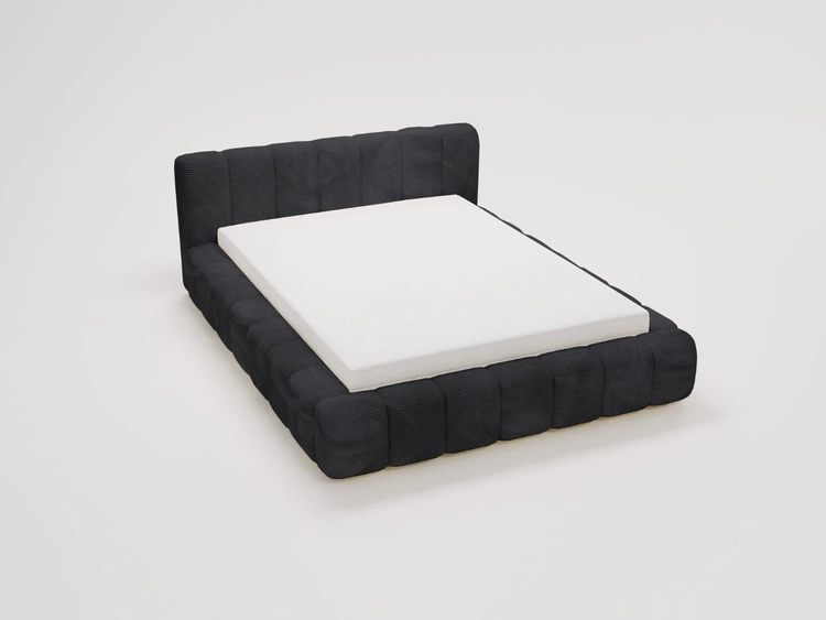 Polsterbett mit Bettkasten und Lattenrost 120x200 Ibiza Schwarz