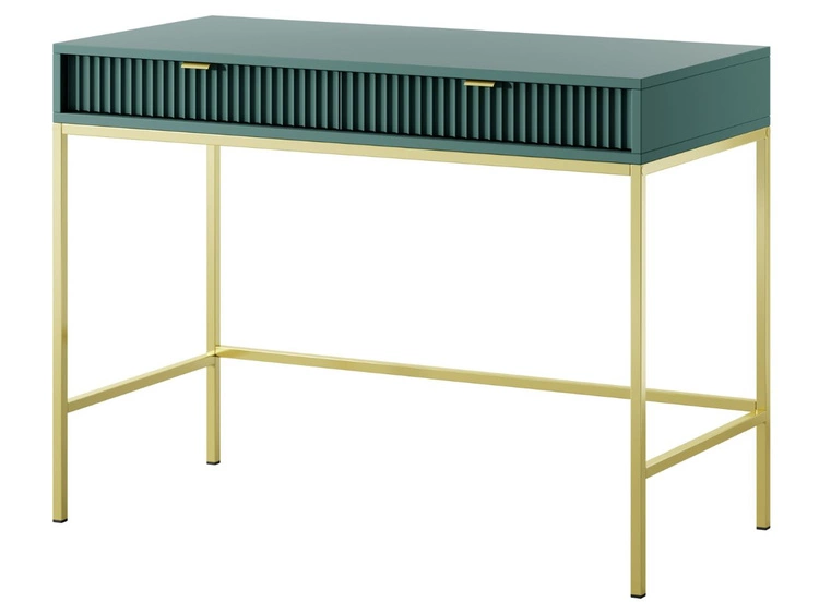 Schminktisch mit Schubladen Amber Grün, Gold Frame