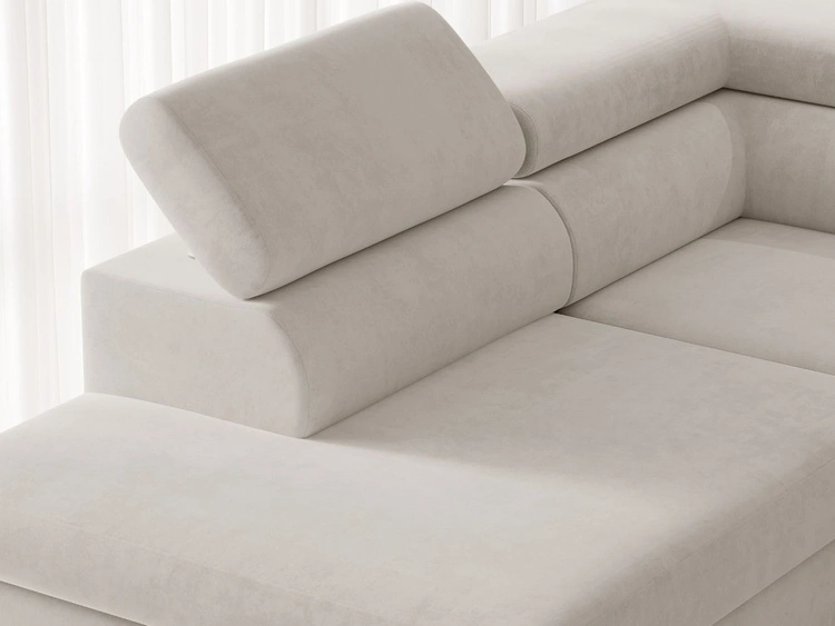 Wohnlandschaft mit Schlaffunktion und Bettkasten Argon Hellbeige