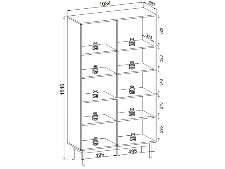 Regal mit Türen Julio Linea Eiche