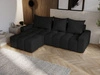 Ecksofa L-Form mit Schlaffunktion und Bettkasten Bresso Schwarz