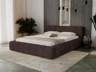 Polsterbett mit Bettkasten und Lattenrost 140x200 Ibiza Braun