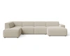 Wohnlandschaft Links Belluno Bouclé-Stoff Beige