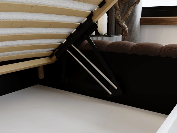 Polsterbett mit Bettkasten und Lattenrost 200x200 Bliss Braun