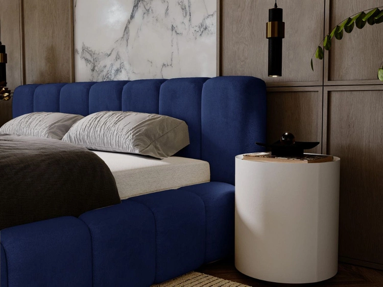 Polsterbett mit Bettkasten und Lattenrost 180x200 Ibiza Dunkelblau