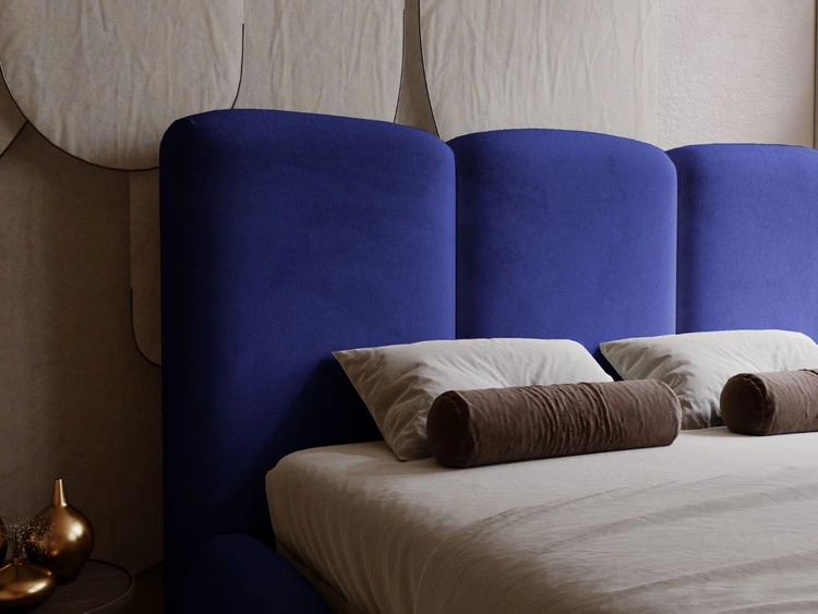 Polsterbett mit Bettkasten und Lattenrost 140x200 Bubble Blau