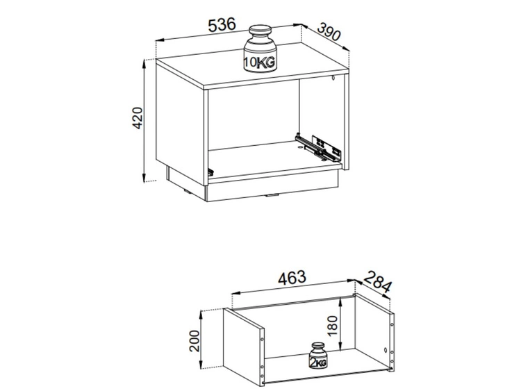 Nachttisch mit Schublade Roland Beige