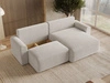 Ecksofa L-Form mit Schlaffunktion und Bettkasten Aurora Hellbeige