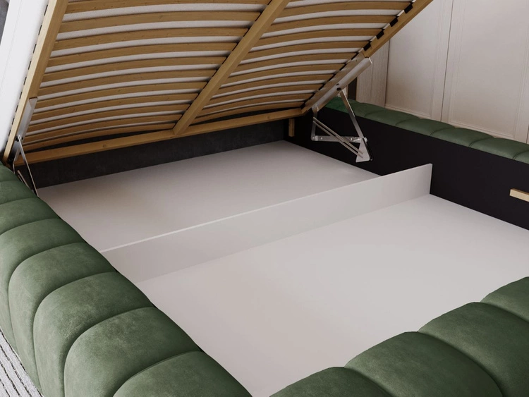 Polsterbett mit Bettkasten und Lattenrost 180x200 Italia Grün