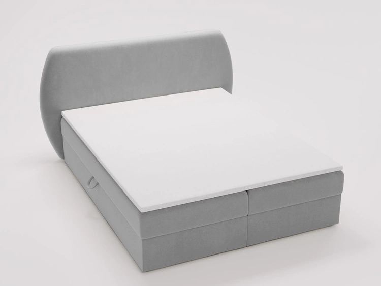 Boxspringbett mit Bettkasten 140x200 Bogota Hellgrau