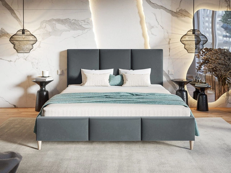 Polsterbett mit Lattenrost 180x200 Trio Dunkelgrau