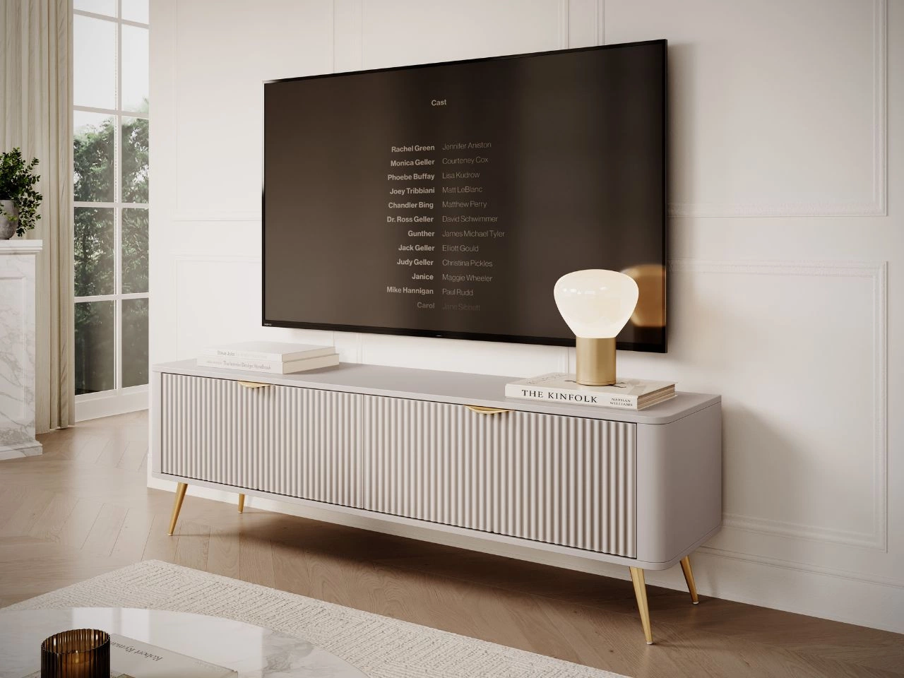 TV-Lowboard mit Türen 163 cm Latina Beige