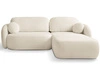 Ecksofa L-Form Rechts mit Schlaffunktion und Bettkasten Oreo Beige