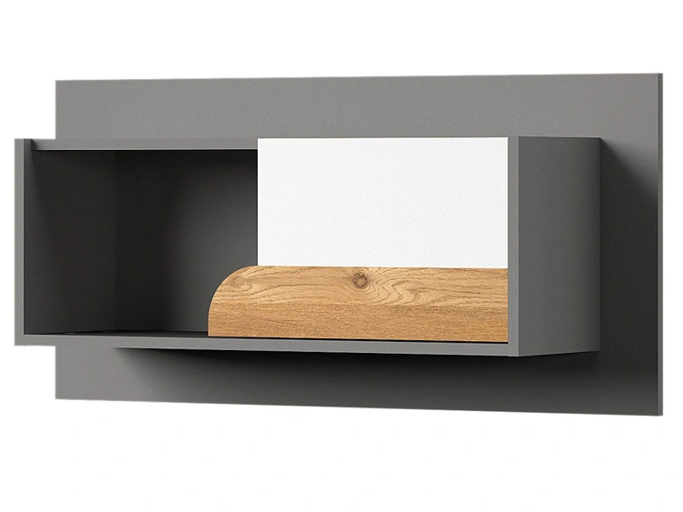 Hängeregal 100 cm langes für ein Jugendzimmer Casa Nash Eiche, Weiß, Grau