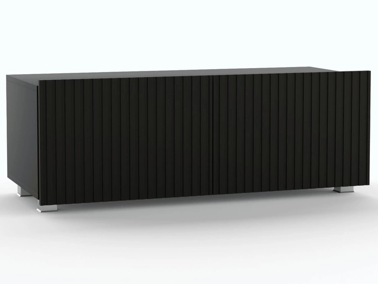 TV-Lowboard mit Türen 100 cm Kioto Schwarz matt