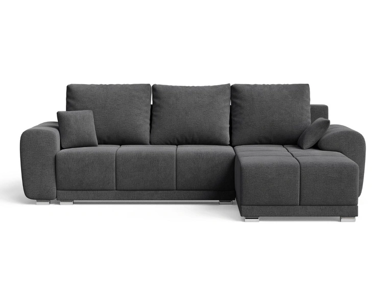 Ecksofa L-Form mit Schlaffunktion und Bettkasten Monti Rechts Anthrazit