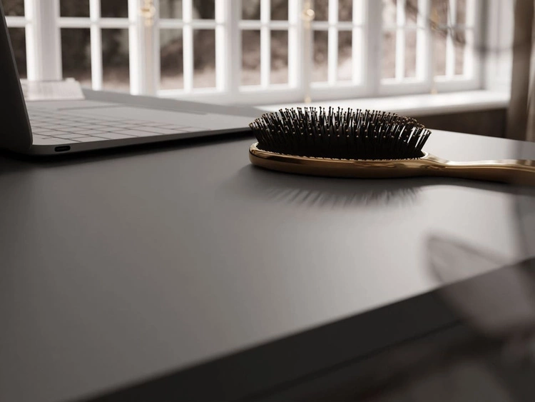 Schreibtisch mit fünf Schubladen Melo Anthrazit matt