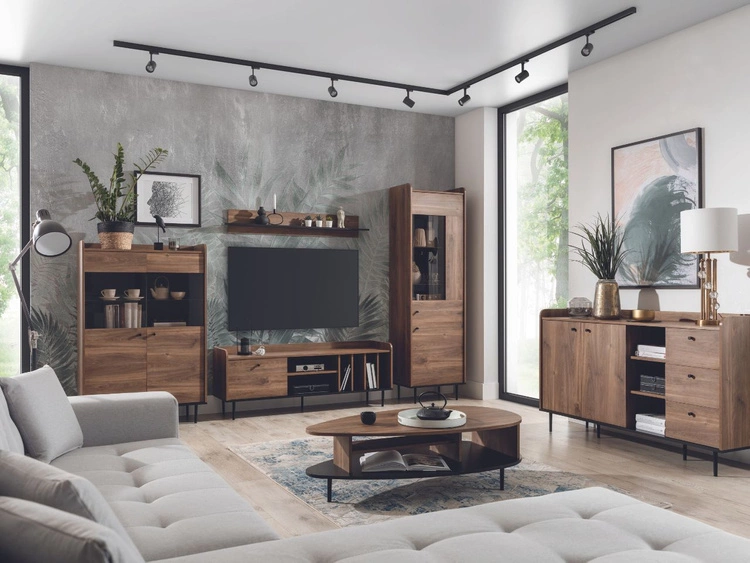 TV-Lowboard mit Türe 150 cm Vasa Braun