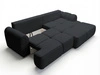 Ecksofa L-Form Rechts mit Schlaffunktion und Bettkasten Bonno Schwarz