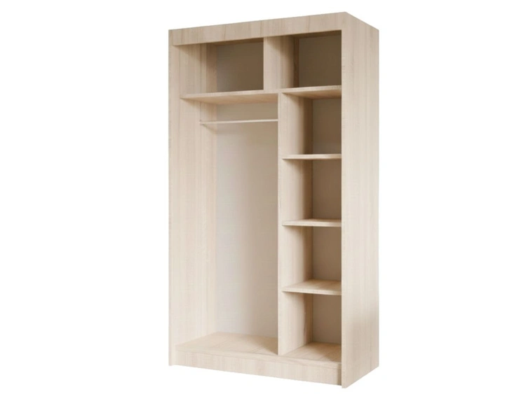 Schiebetürenschrank mit geriffelter Front 120 cm Fano Eiche Sonoma, Weiß