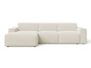 Ecksofa L-Form Links Lavia Bouclé-Stoff Hellbeige