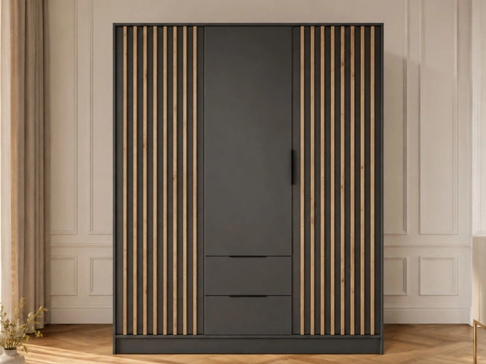 Kleiderschrank 155 cm Macron Graphite, Artisan Eiche