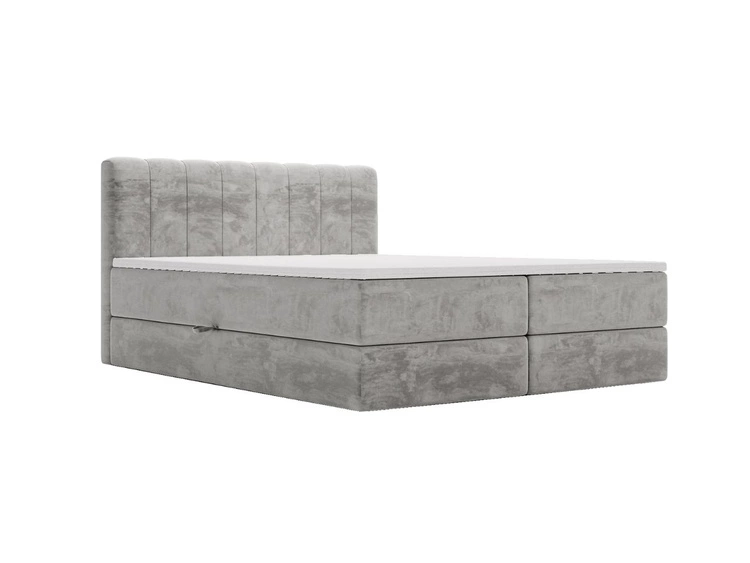 Boxspringbett mit Bettkasten 120x200 Forte Hellgrau