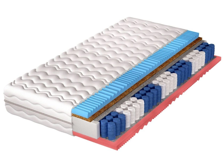 Taschenfederkernmatratze mit Kokosmatte und profiliertem Schaumstoff Nola 140x200