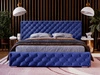 Polsterbett mit Bettkasten und Lattenrost 120x200 Madera Blau