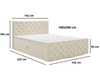 Boxspringbett mit Bettkasten 140x200 Montego Dunkel grau