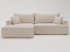 Ecksofa L-Form Links mit Schlaffunktion und Bettkasten California Beige