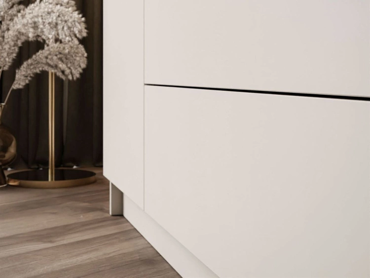 Viertüriger Kleiderschrank mit Drehtüren, Schubladen und Spiegeln Ameli Kaschmir