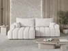 Ecksofa L-Form Links mit Schlaffunktion und Bettkasten Caleo Creme