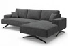 Ecksofa L-Form auf Metallbeinen Leto Rechts Anthrazit