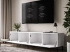 TV-Lowboard mit Türen auf Schwarzen Metallbeinen 200 cm Noaé Weiß Hochglanz