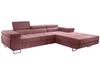 Ecksofa L-Form Rechts mit Schlaffunktion und Bettkasten Solam Rosa