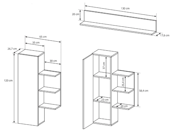 Moderne Wohnwand für das Wohnzimmer Alvano Grandson Eiche