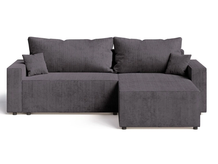 Ecksofa L-Form mit Schlaffunktion und Bettkasten Nivo Graphit