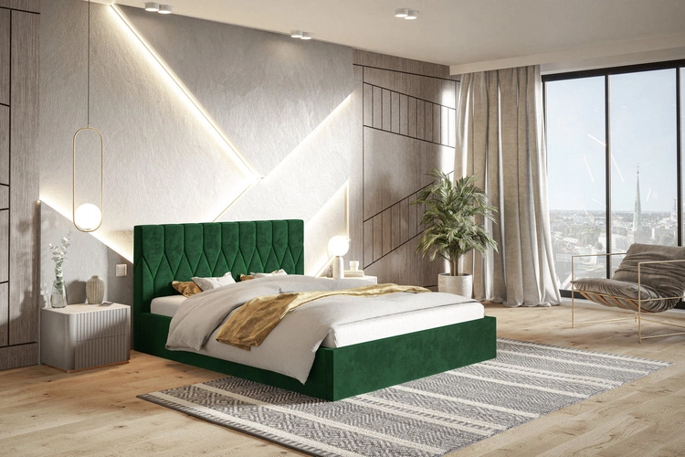 Elegant Doppelbett Gaja 180x200 - Grün