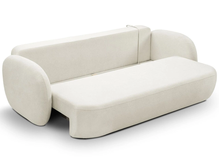 Schlafsofa mit Bettfunktion und Bettkasten Oreo Creme