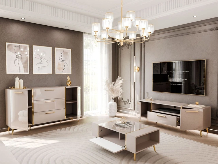 Wohnzimmer-Set im Glamour-Stil Lunelie Kaschmir