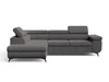 Ecksofa L-Form mit Schlaffunktion und Bettkasten Argon Links Dunkelgrau