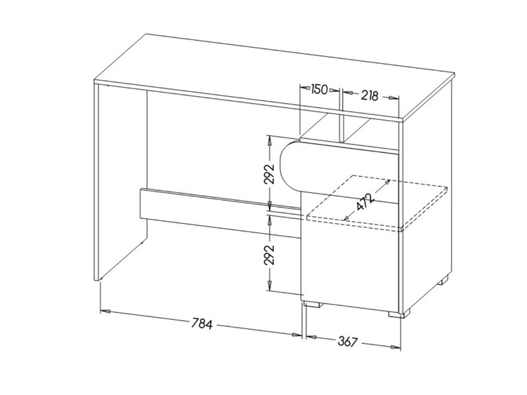Jugendschreibtisch 120 cm für Teenager Casa Nash Eiche, Weiß, Grau