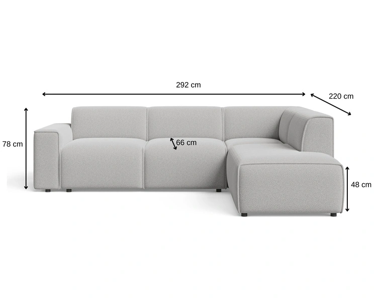 Ecksofa L-Form Links Eluno Bouclé-Stoff Weiß