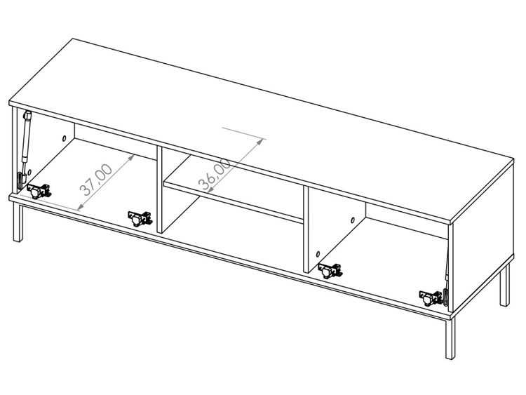 TV-Lowboard mit Türen 150 cm Soroko Weiß
