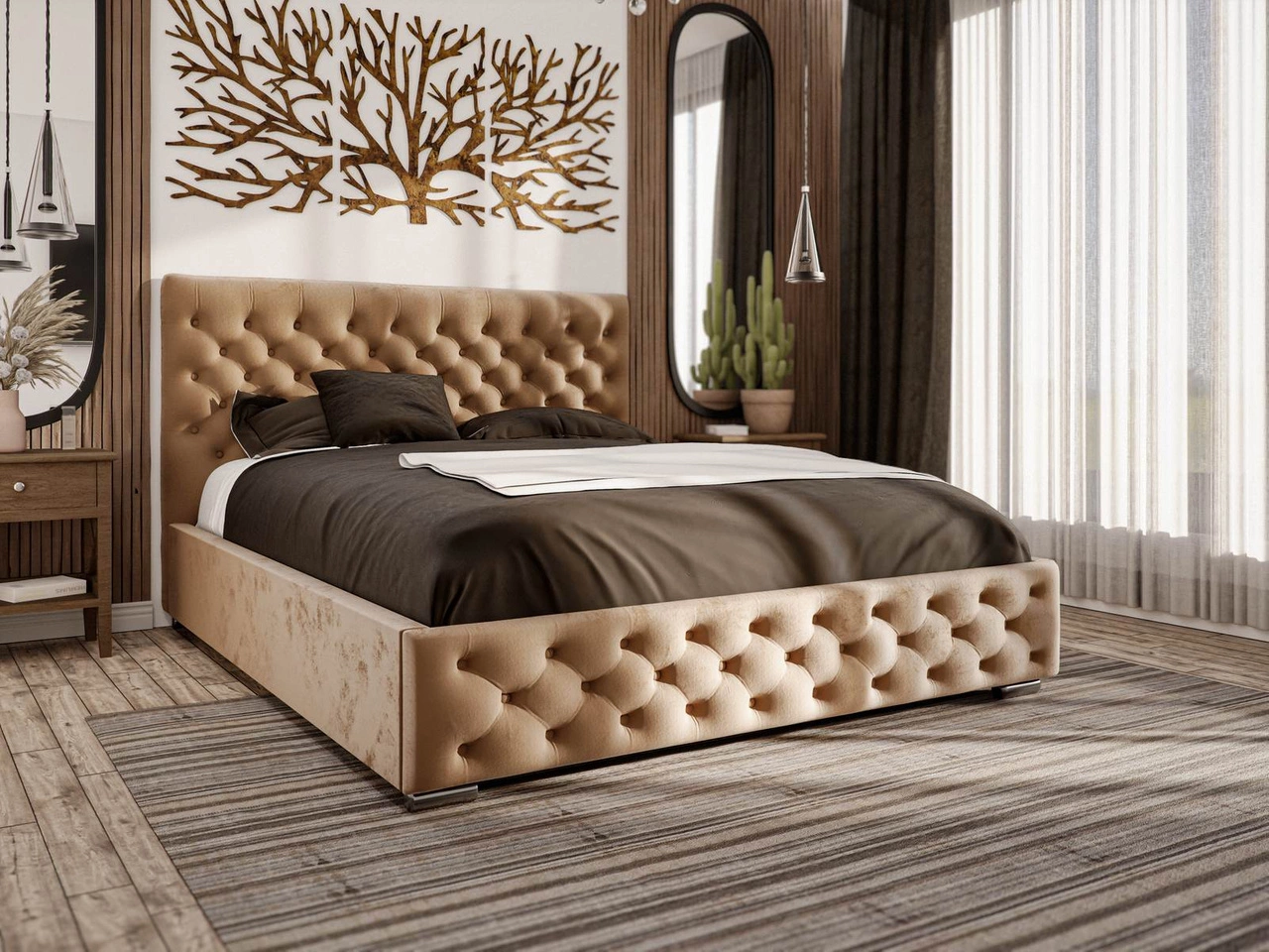 Glamour Bett Marsylia 160x200 - Beige