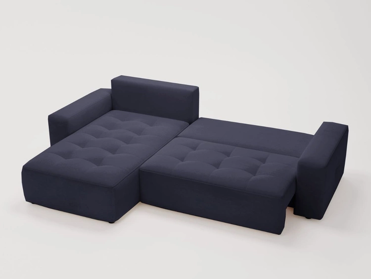 Ecksofa L-Form Links mit Schlaffunktion und Bettkasten Portland Anthrazit